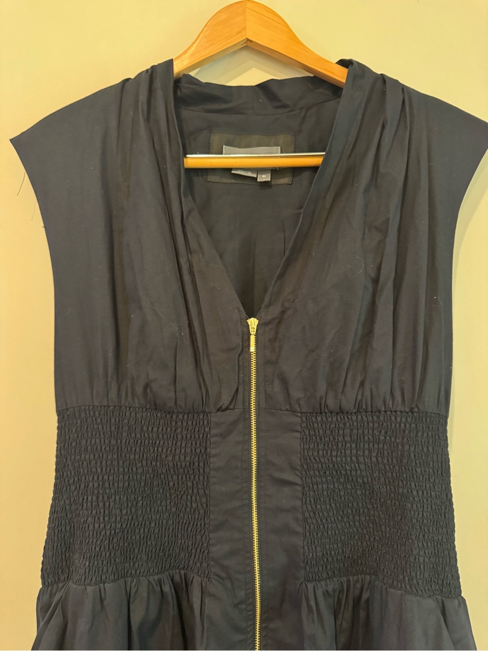 Anthropologie Black Midi Dress with Gold Zip size XL - Picture 2 of 5